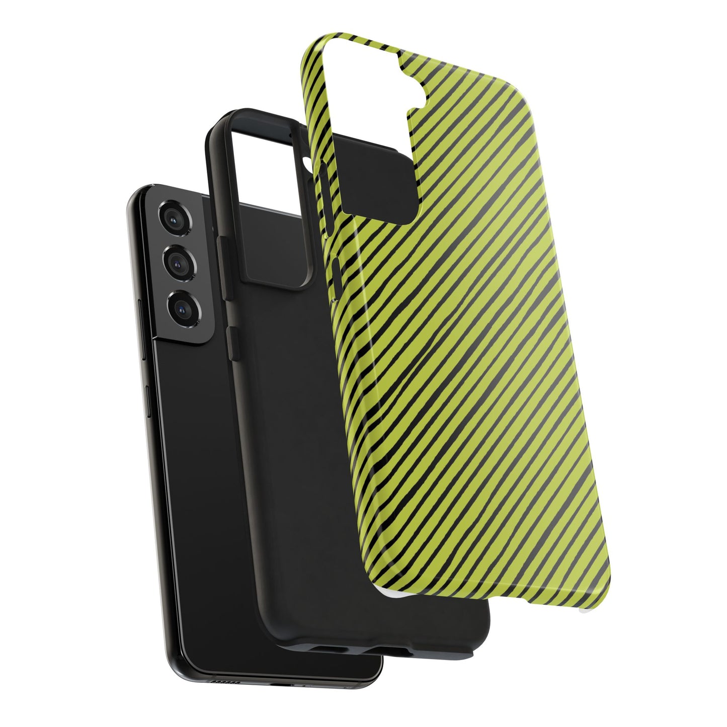 Quirky Bias Stripe Green / Black Phone Case