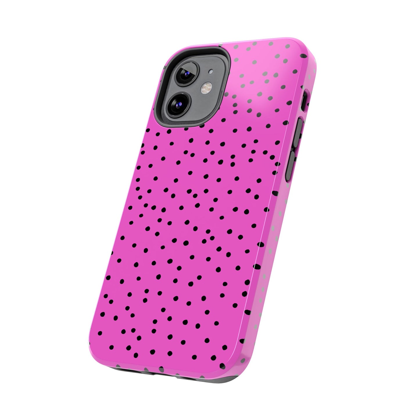 Dinky Dots Cerise / Black Phone Case