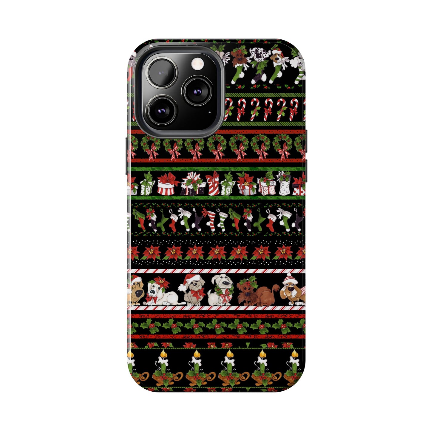 Holiday Borders Black Phone Case