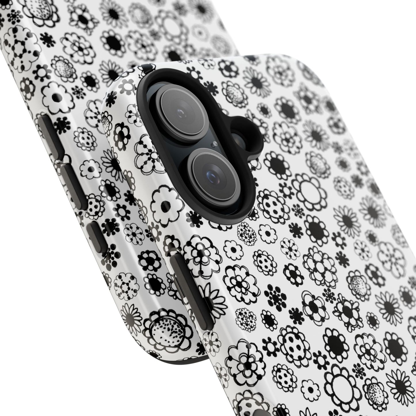 Posie Dots White / Black Phone Case
