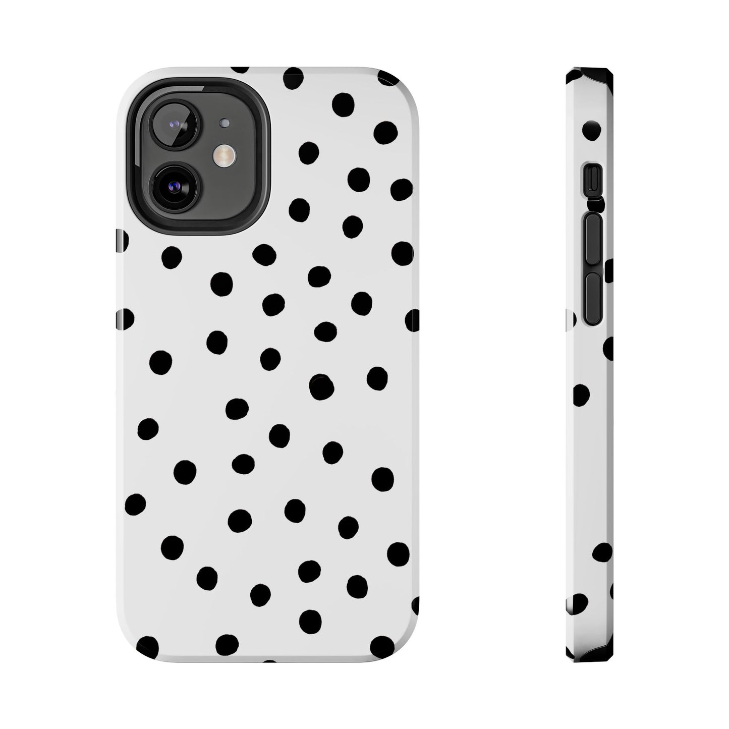 Dot White / Black Phone Case