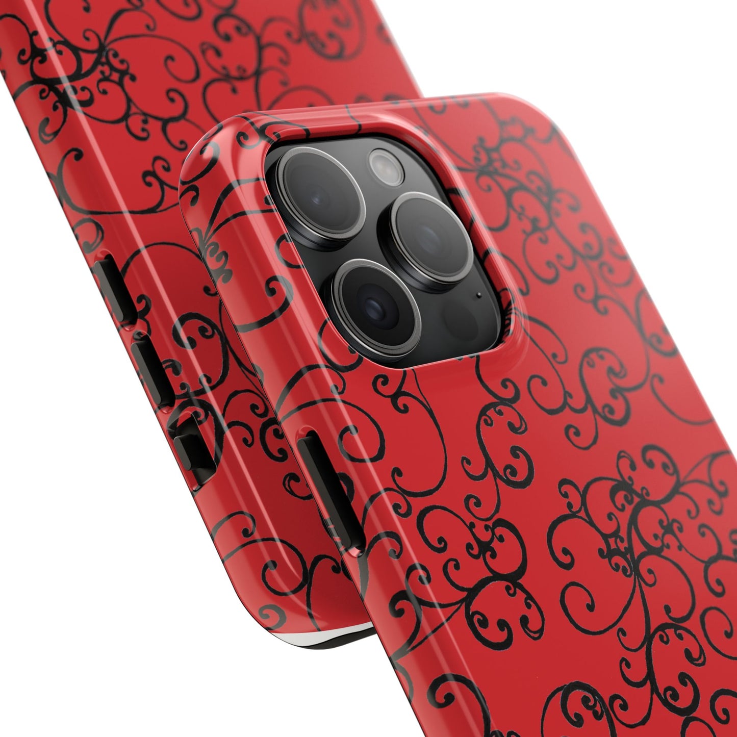 Elegant Scroll Red / Black Phone Case