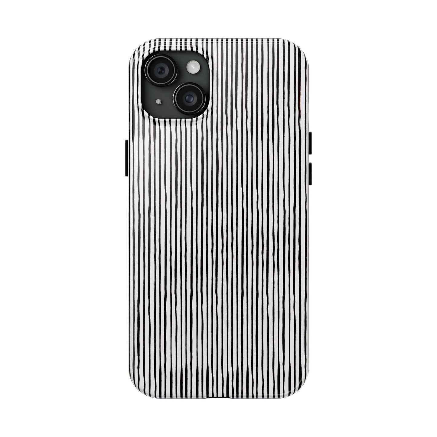 Quirky Pin Stripe White / Black Phone Case