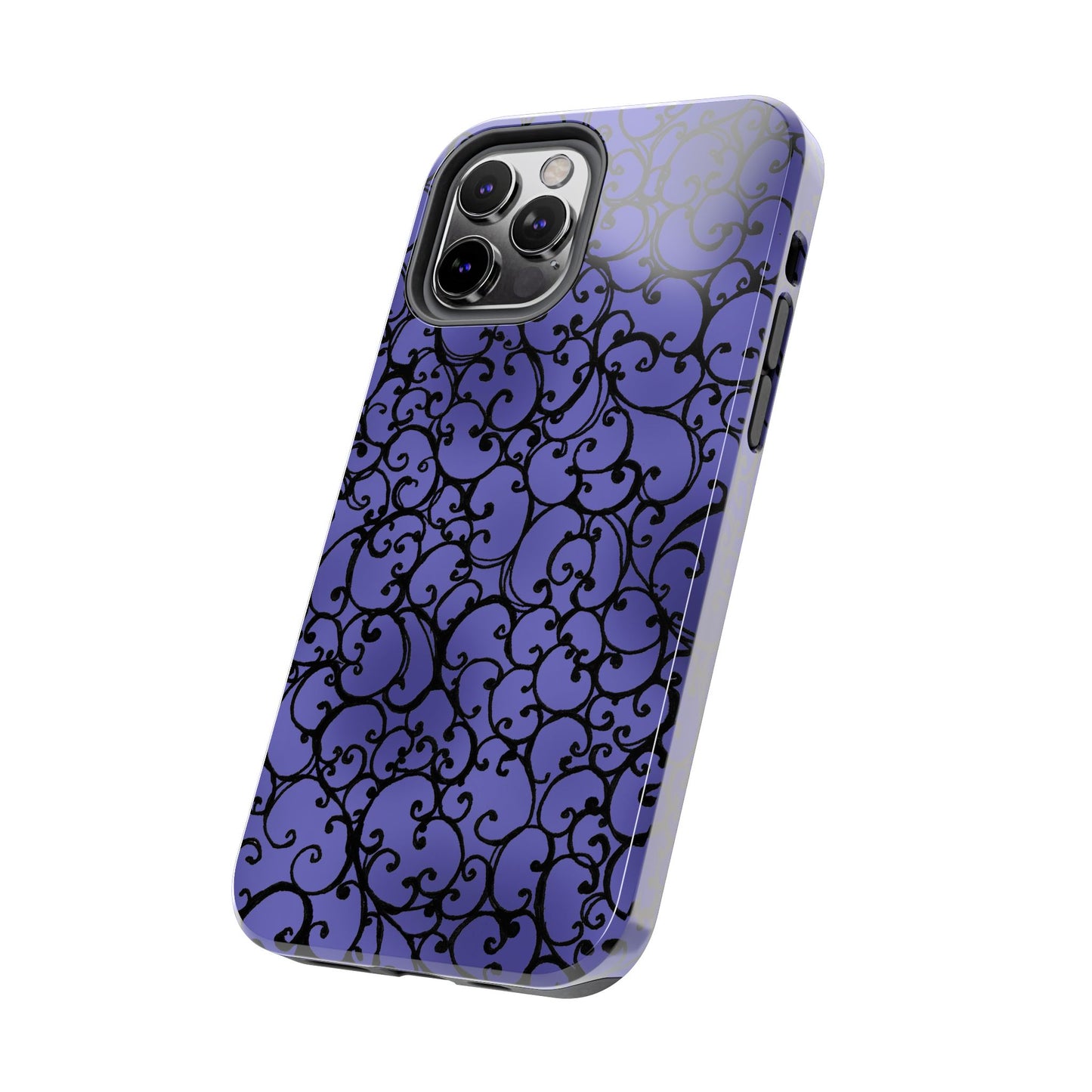 Scrollie Violet / Black Phone Case