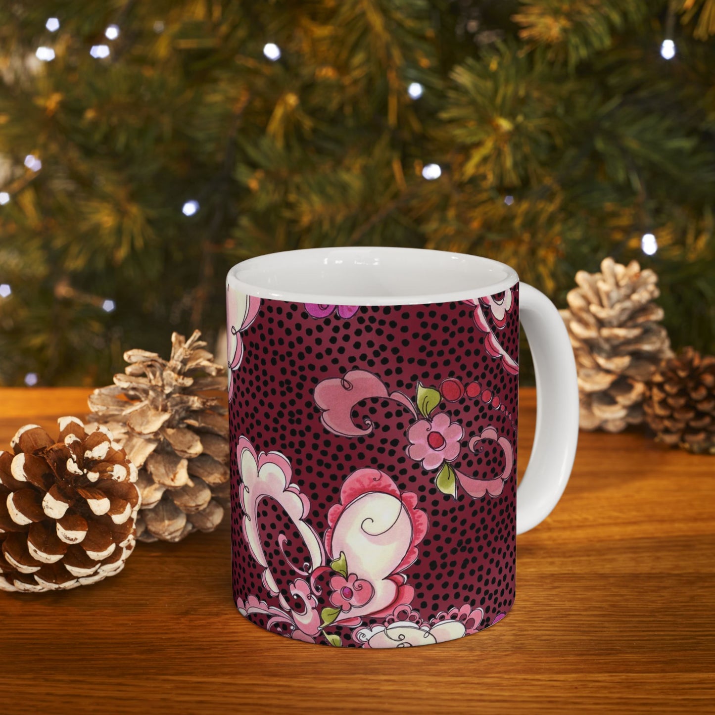 Paisley Flow Magenta Cup