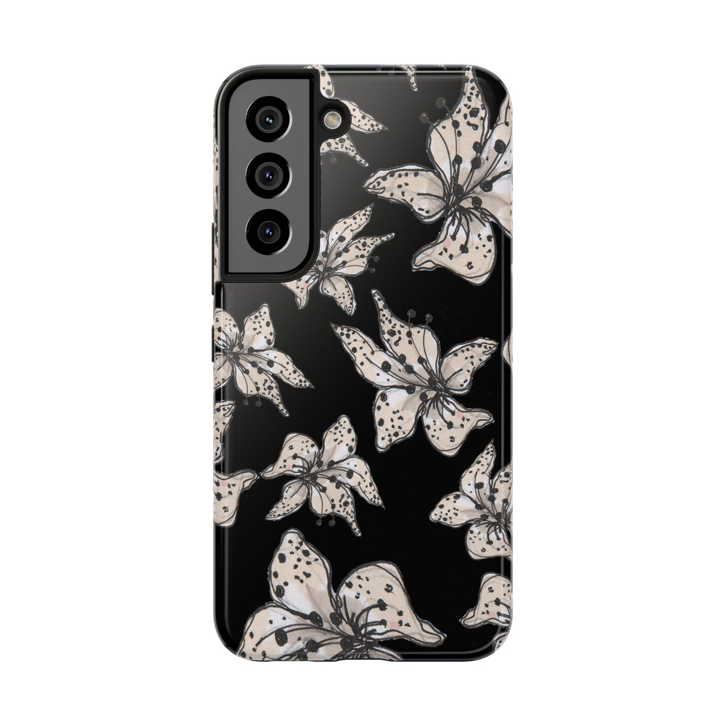Spotted Lilies Black Phone Case