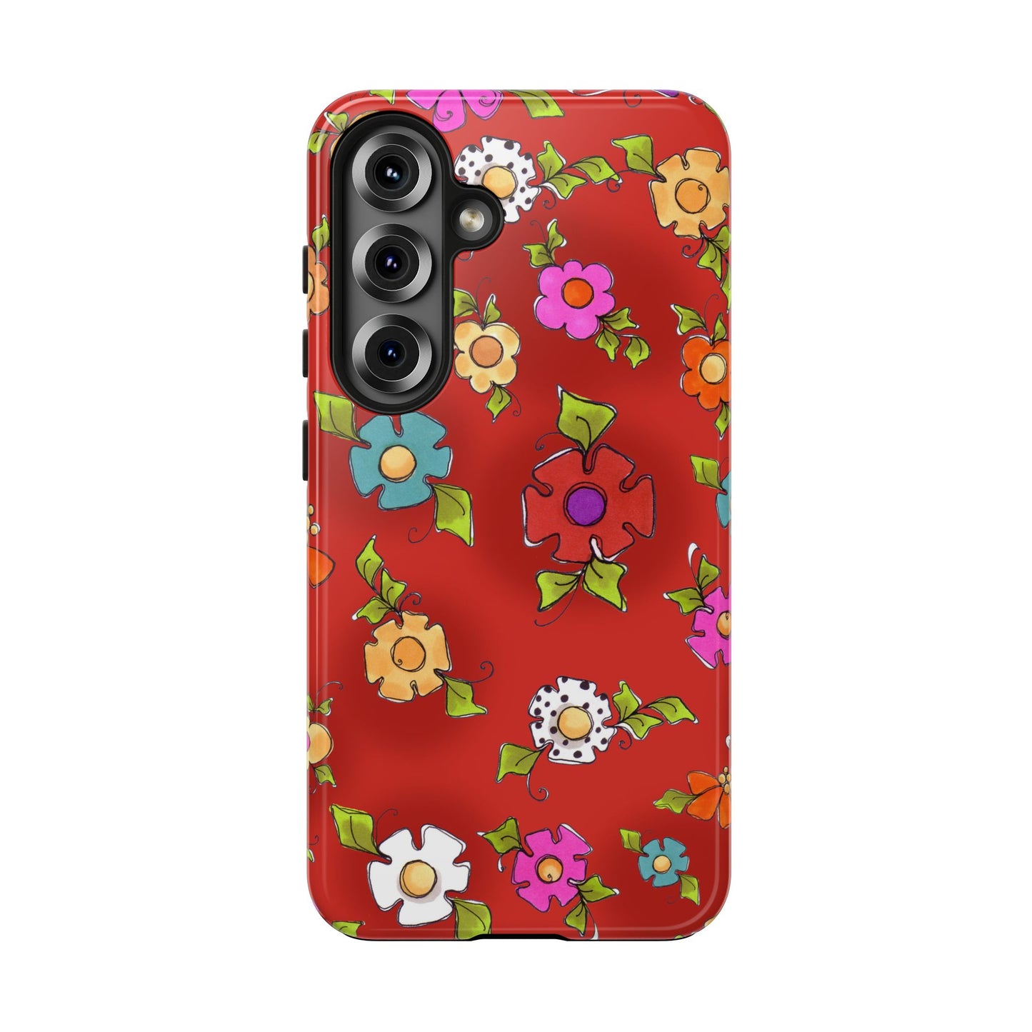 Happy Blooms Red Phone Case