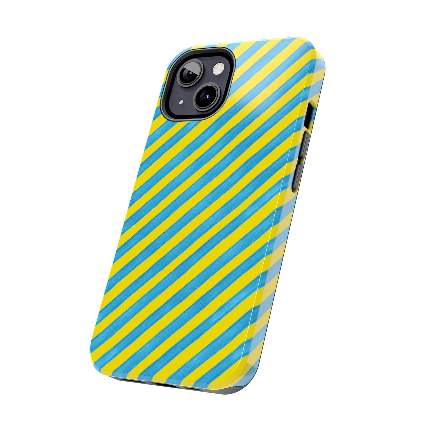 Bias Stripe Turquoise / Yellow Phone Case