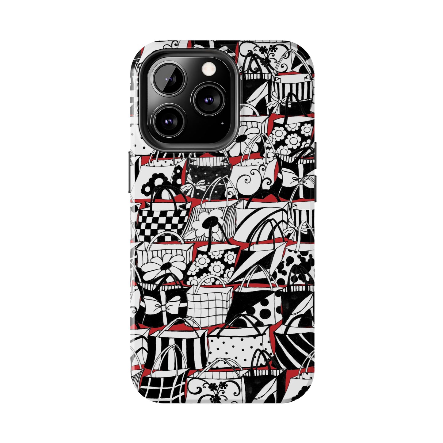 Totally Black, White & Red Phone Case