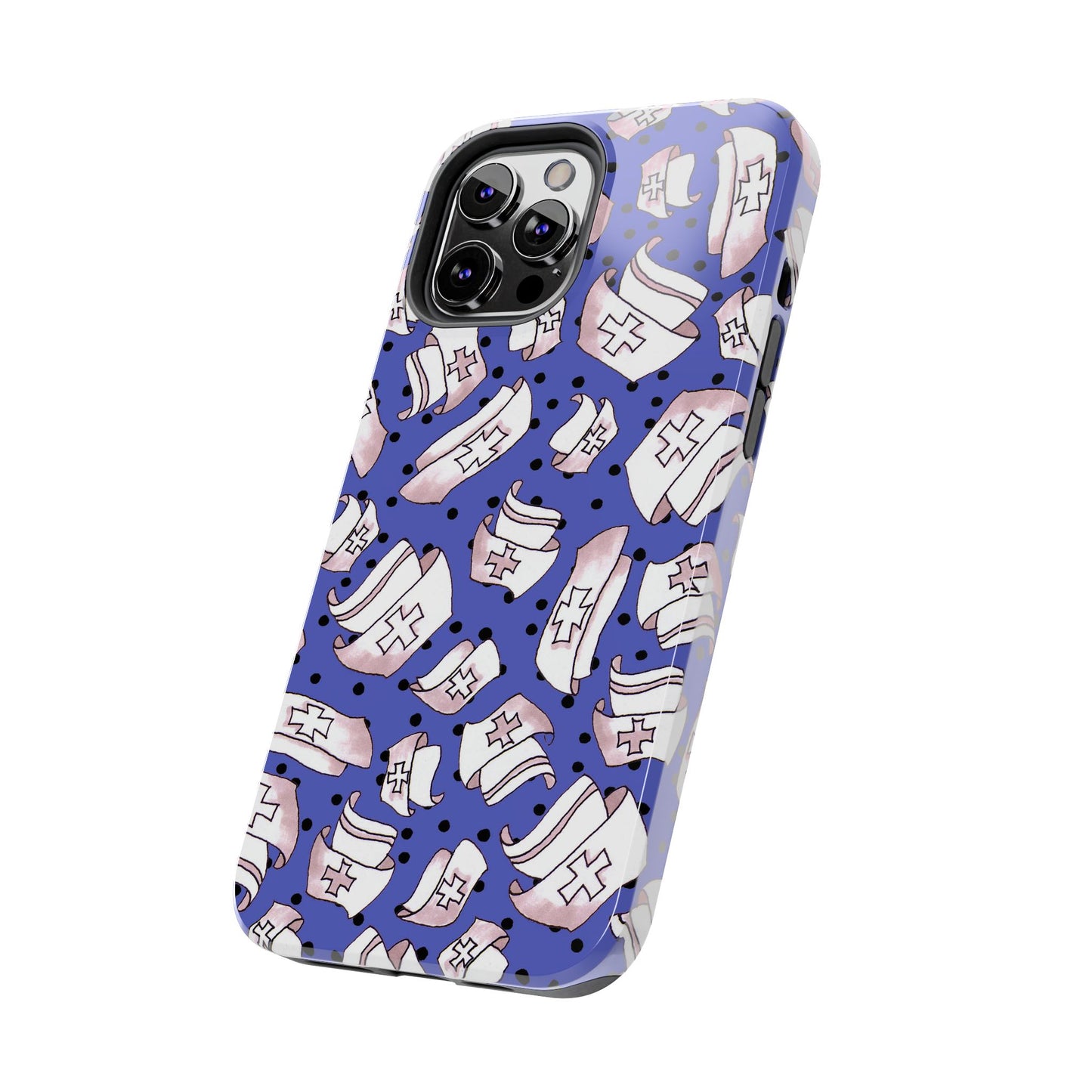 Med Hats Blue / Black Phone Case