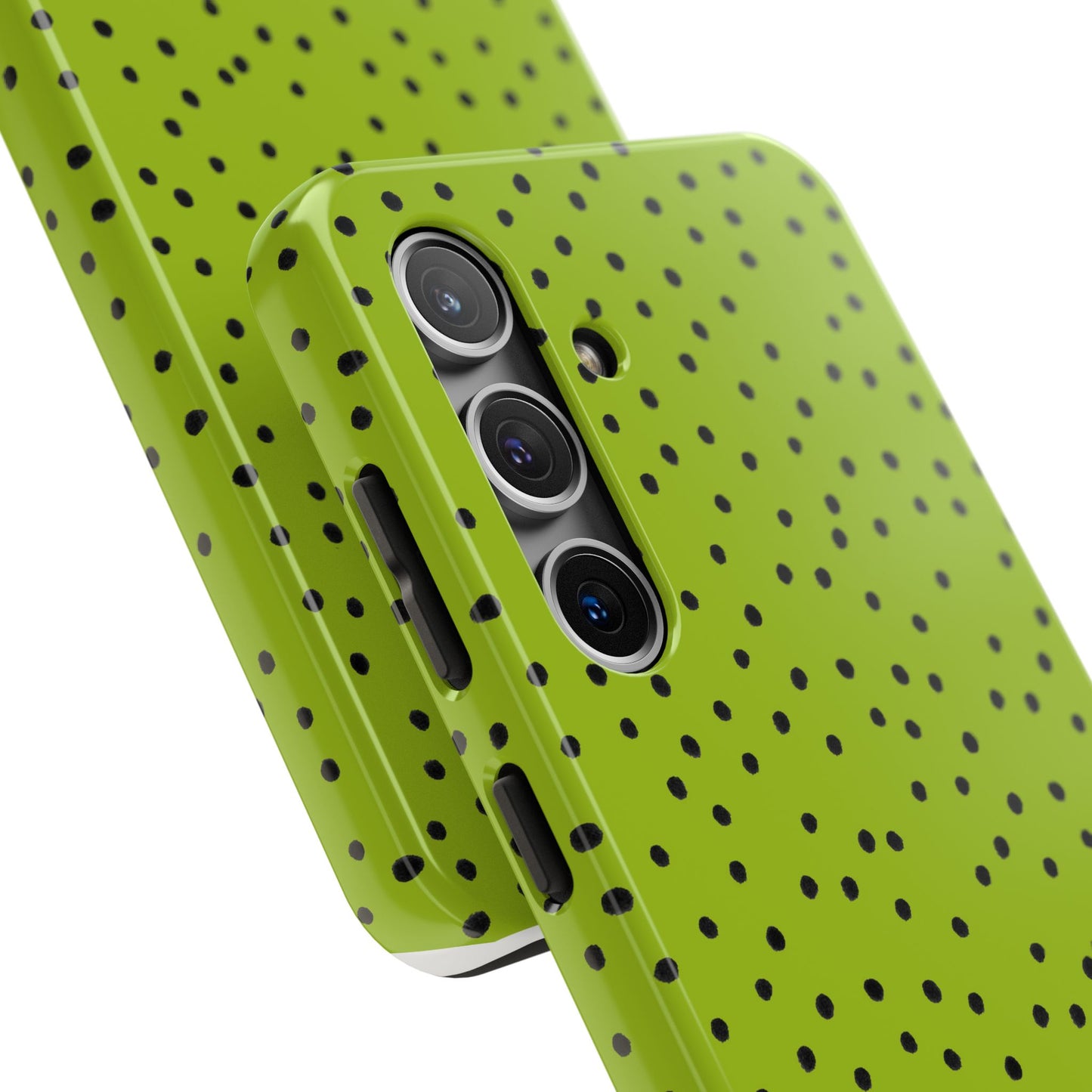 Dinky Dots Chartreuse / Black Phone Case