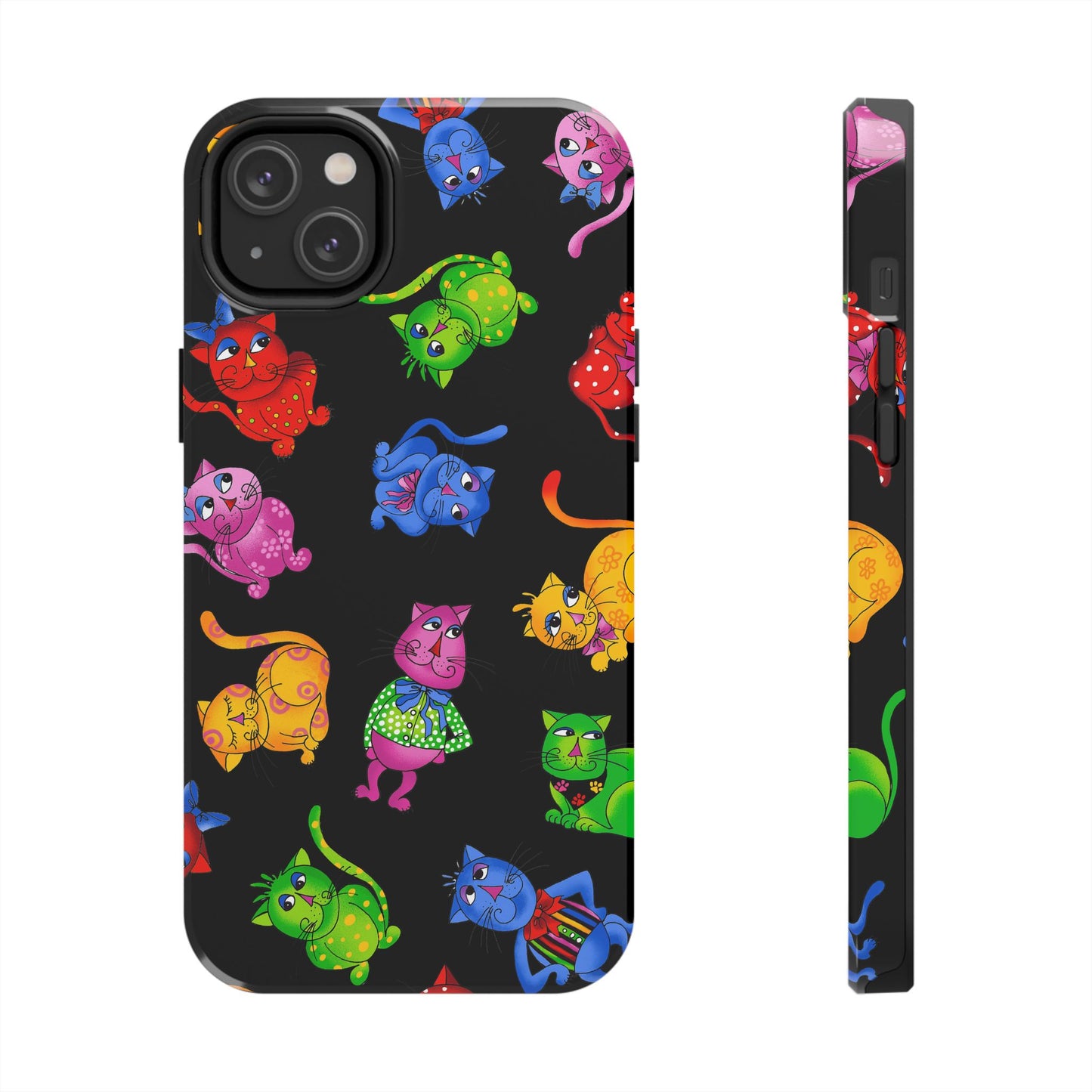 Tossed Cool Cats Black Phone Case
