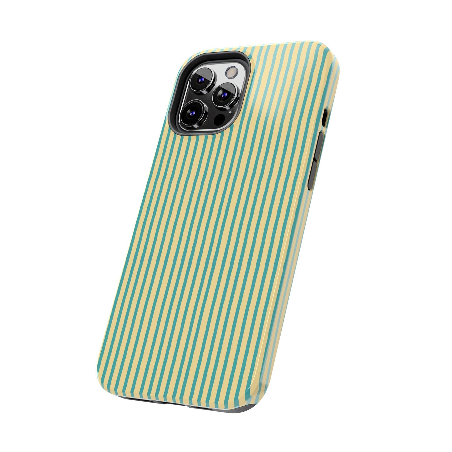 Stripe Yellow / Turquoise Phone Case