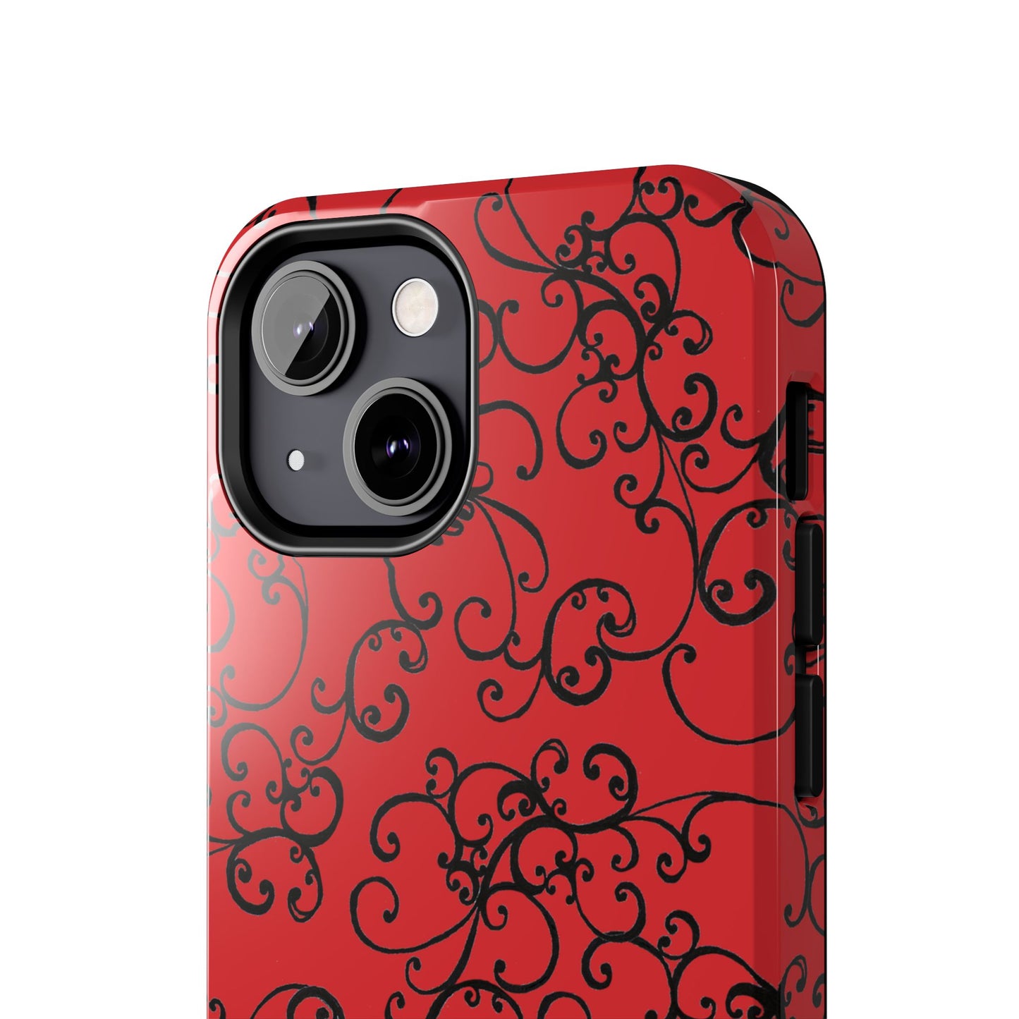 Elegant Scroll Red / Black Phone Case