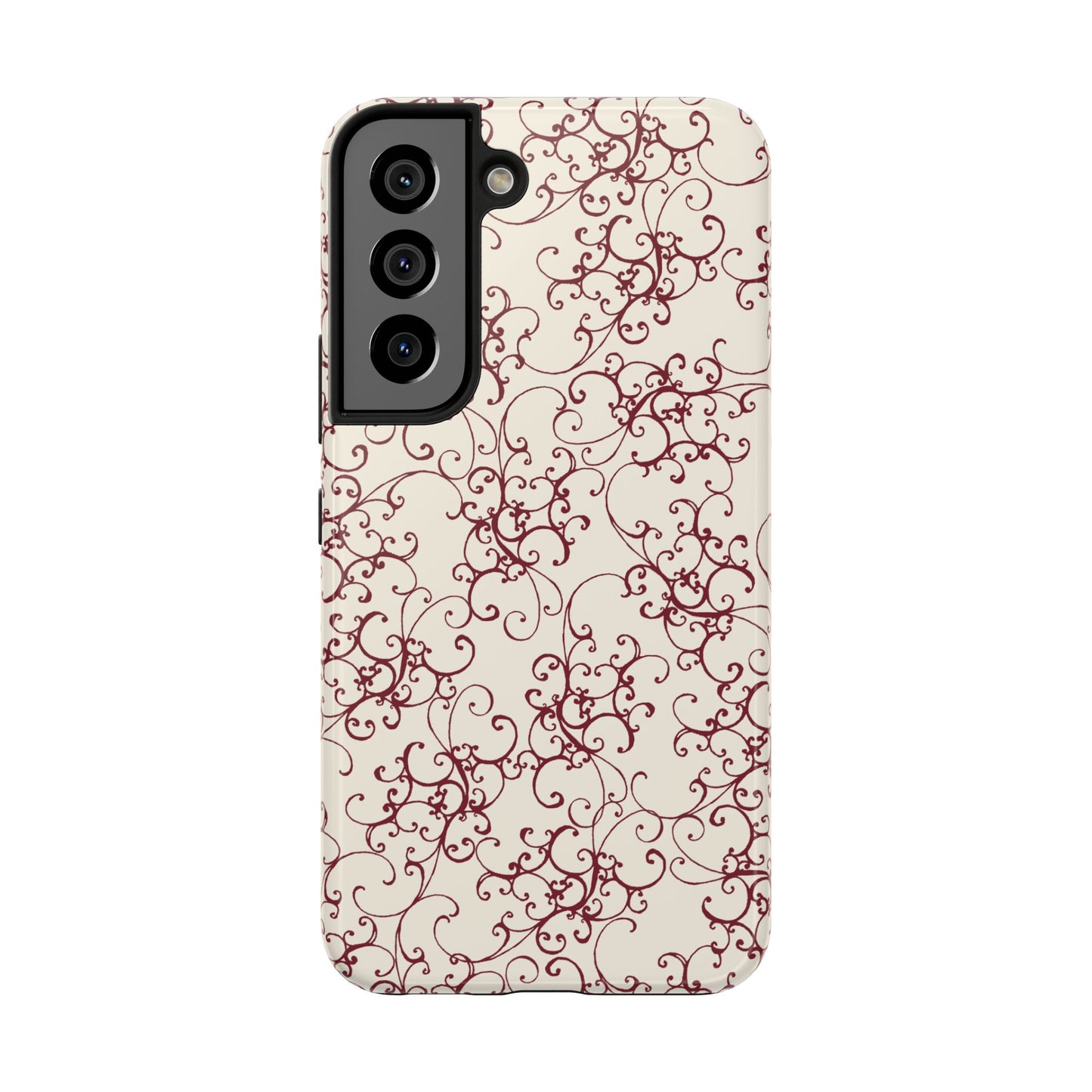 Elegant Scroll Ivory / Red Phone Case