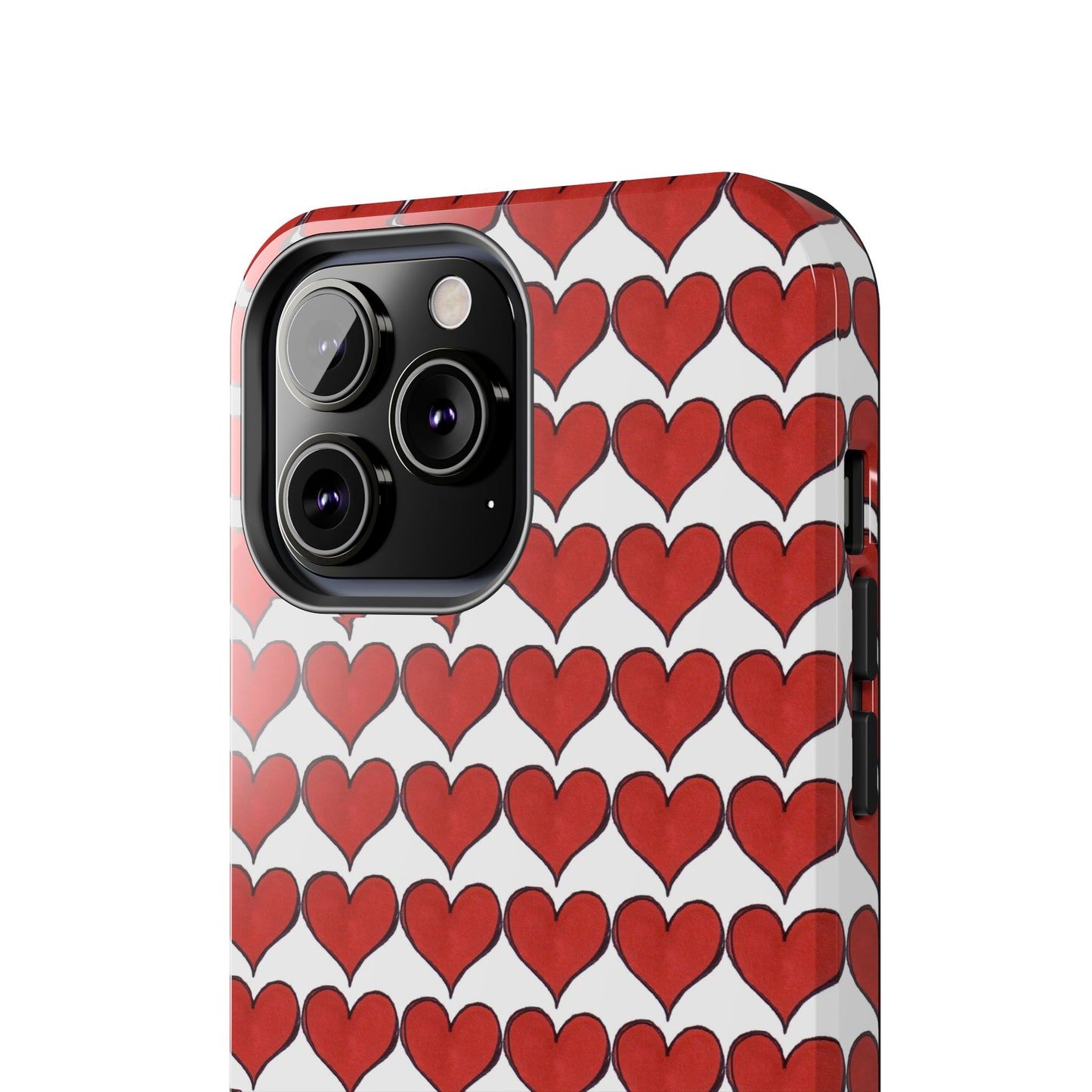 Heartbeats White / Red Phone Case