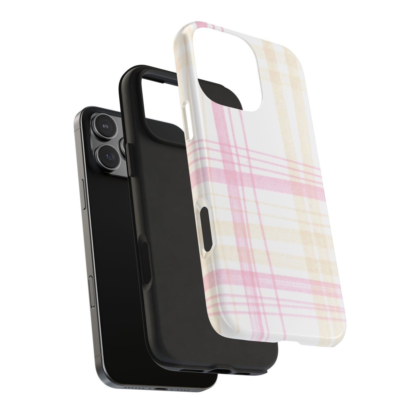 Flower Model Plaid Phone Case