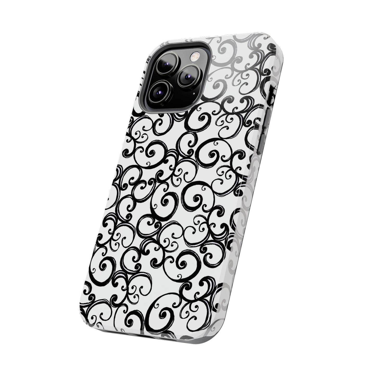 Curls White / Black Phone Case