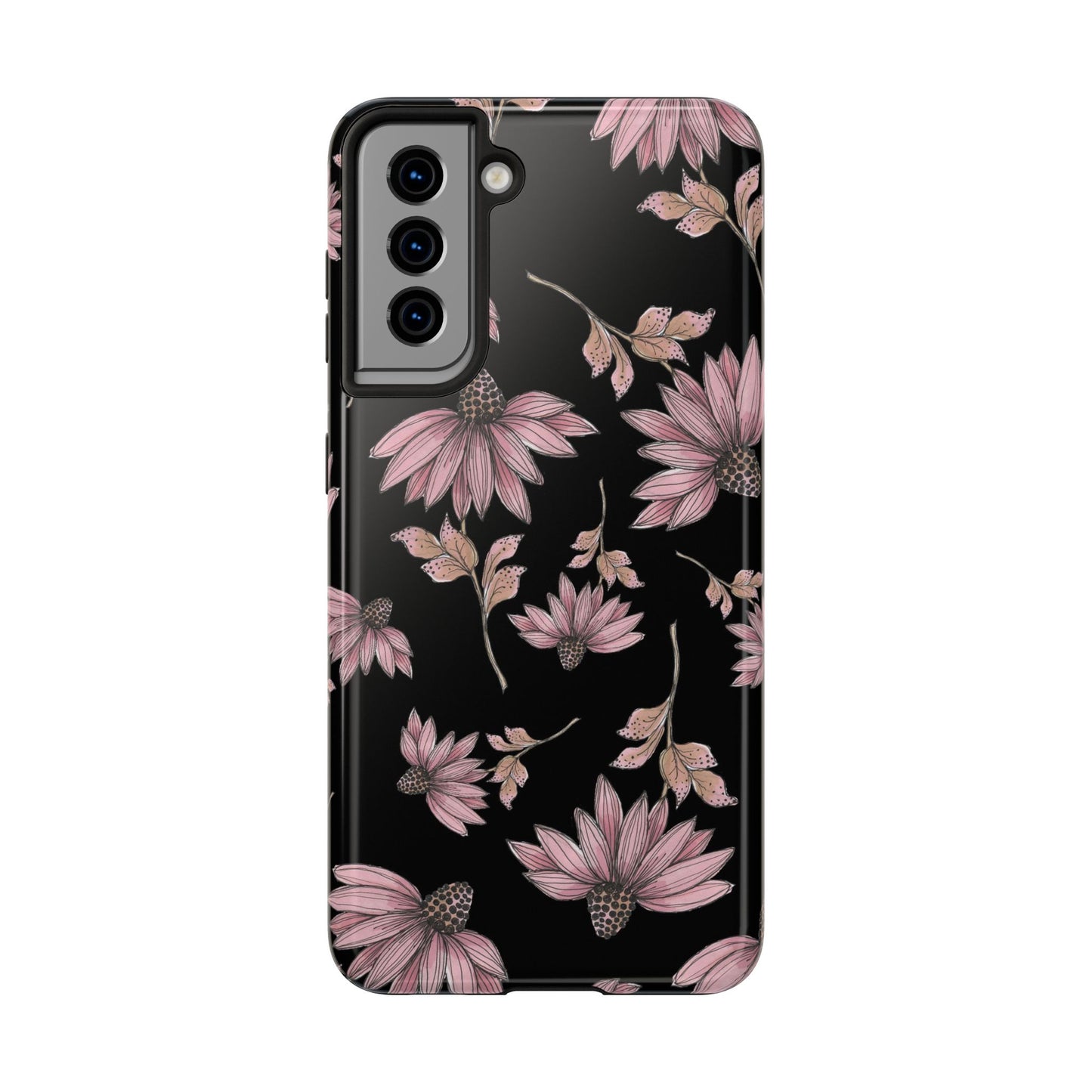Wild Cone Flowers Black Phone Case