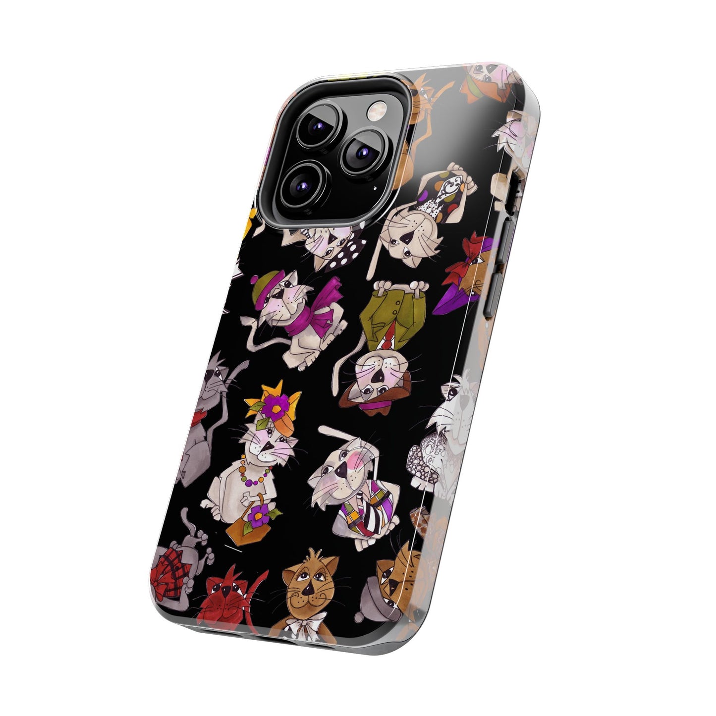 Spice Cats Tossed Black Phone Case