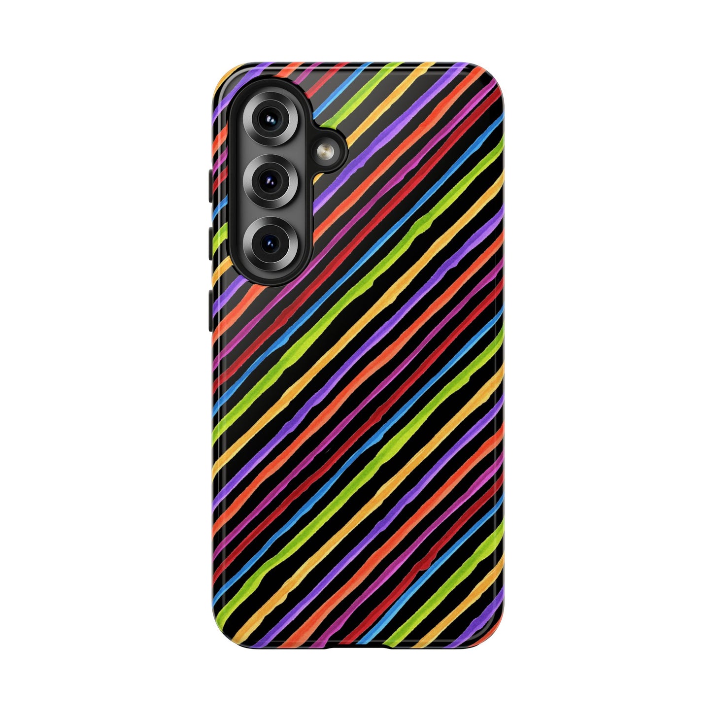 Quirky Bias Stripe Black Phone Case