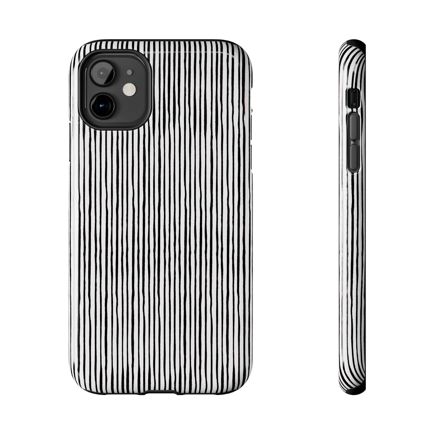 Quirky Pin Stripe White / Black Phone Case