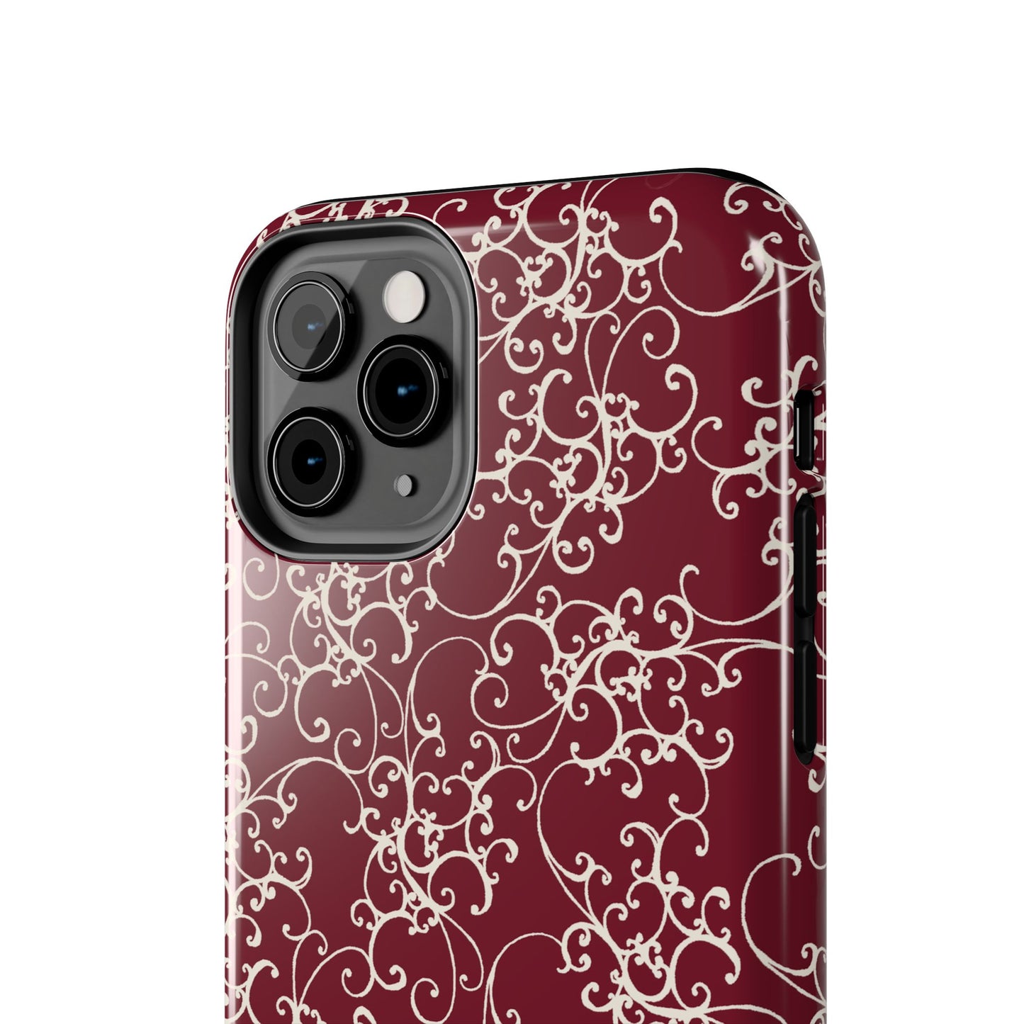 Elegant Scroll Red / Ivory Phone Case