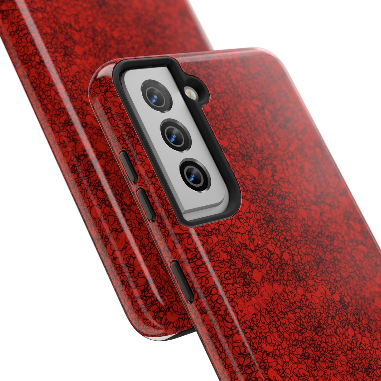Scribble Red / Black Phone Case