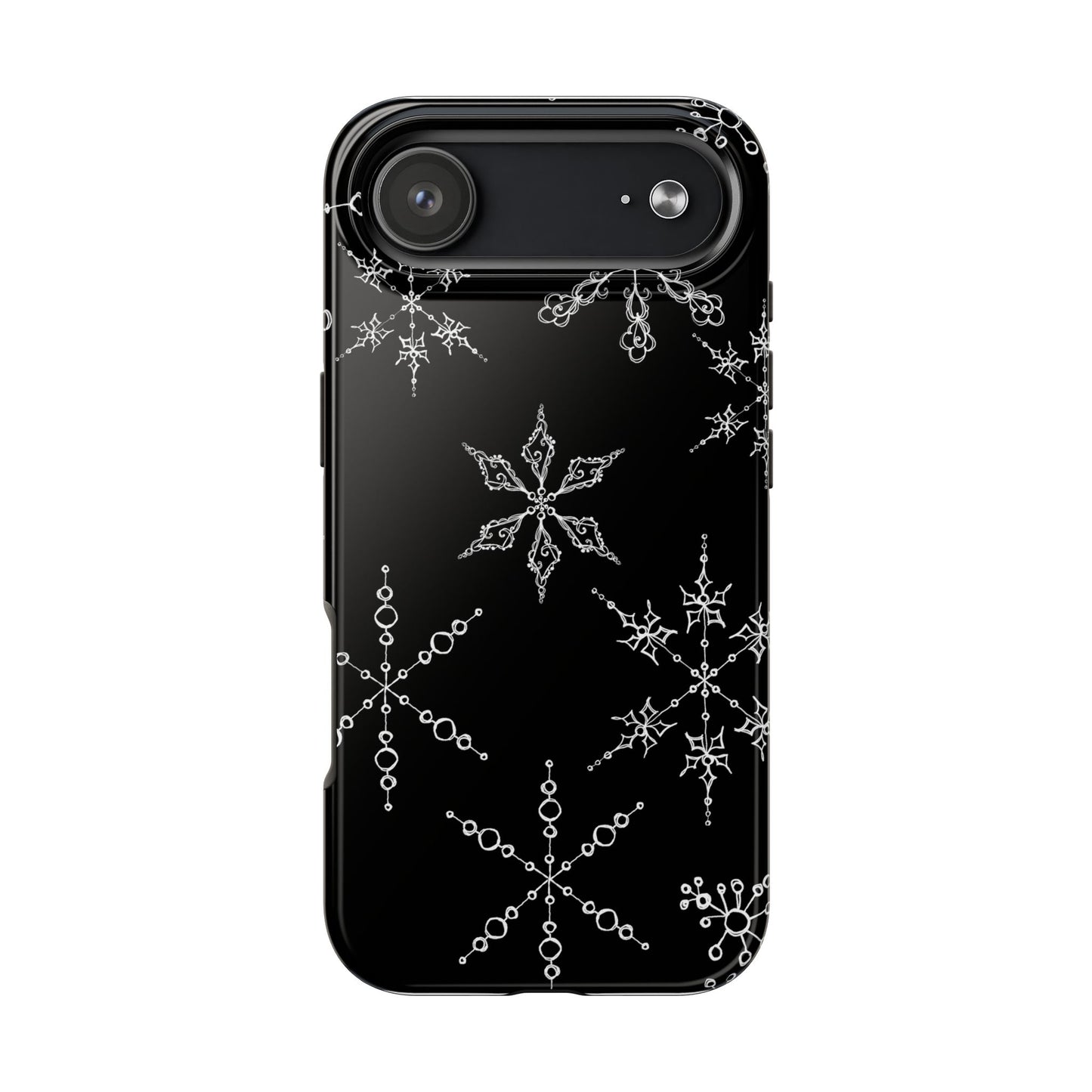 Snowflakes Black Phone Case