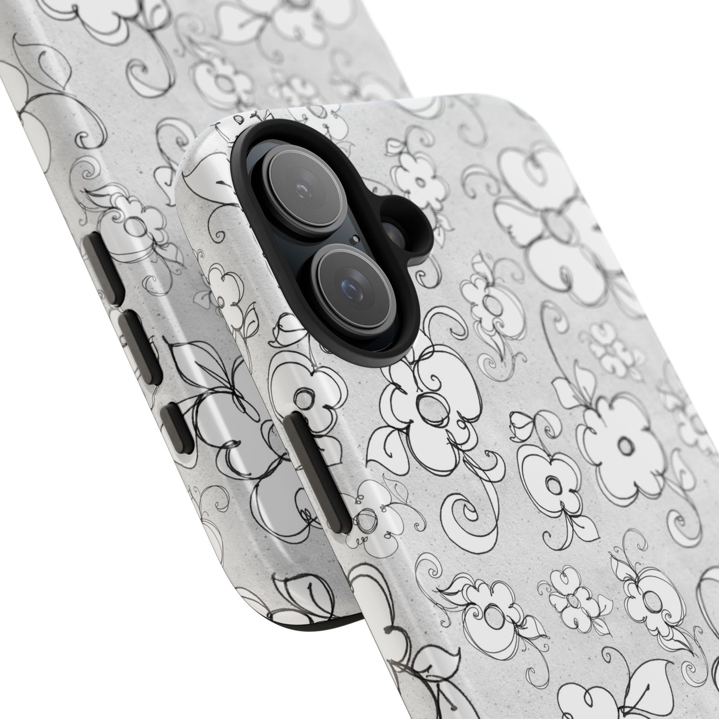 Lady Flowers Silver Phone Case