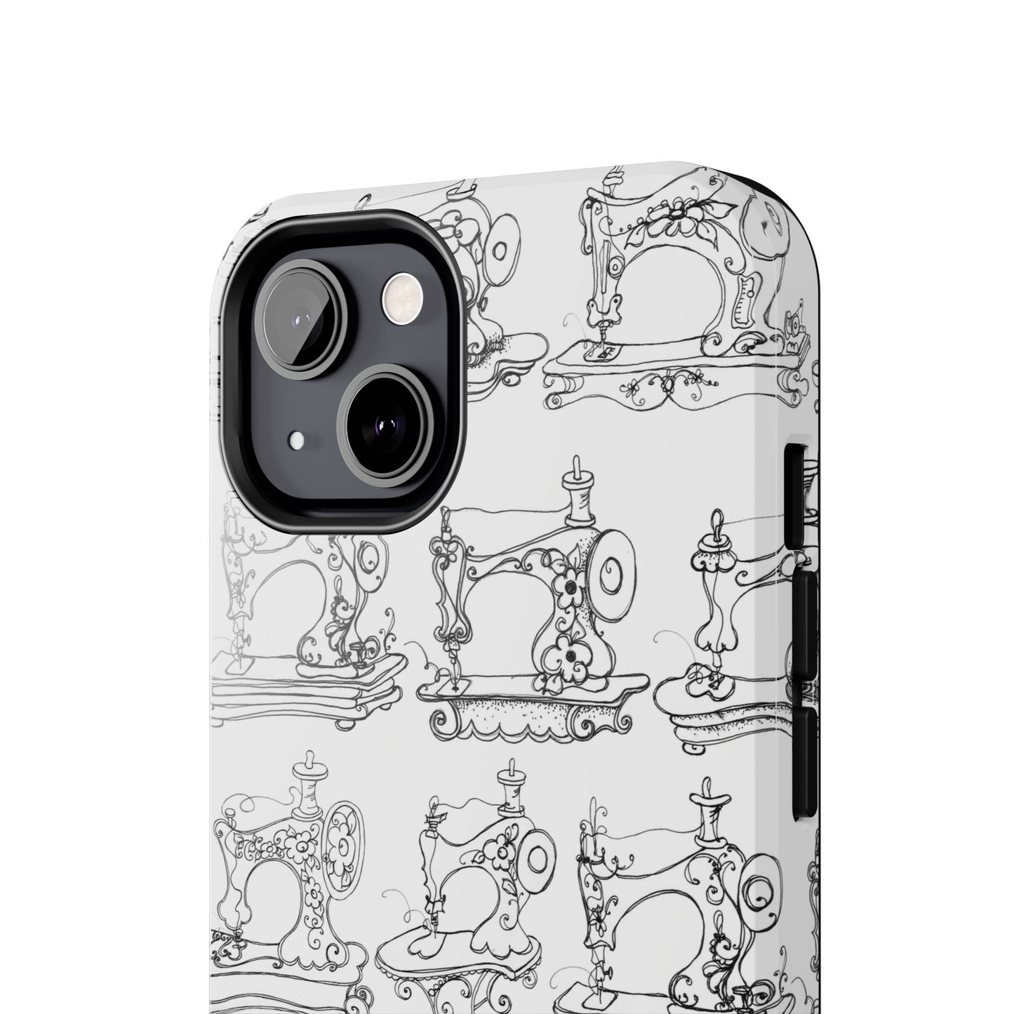 Sew Sew White / Black Phone Case