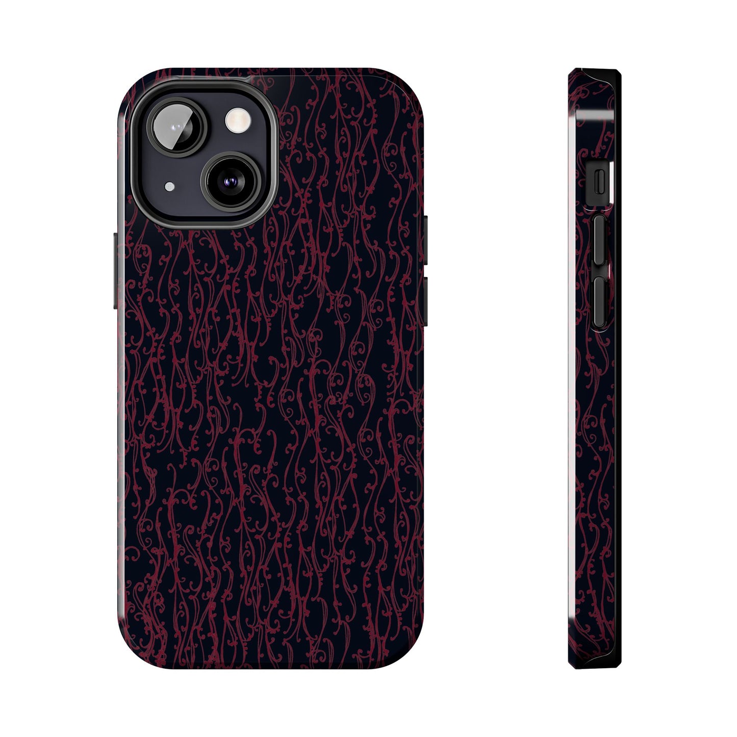 Swan Scroll Black / Red Phone Case