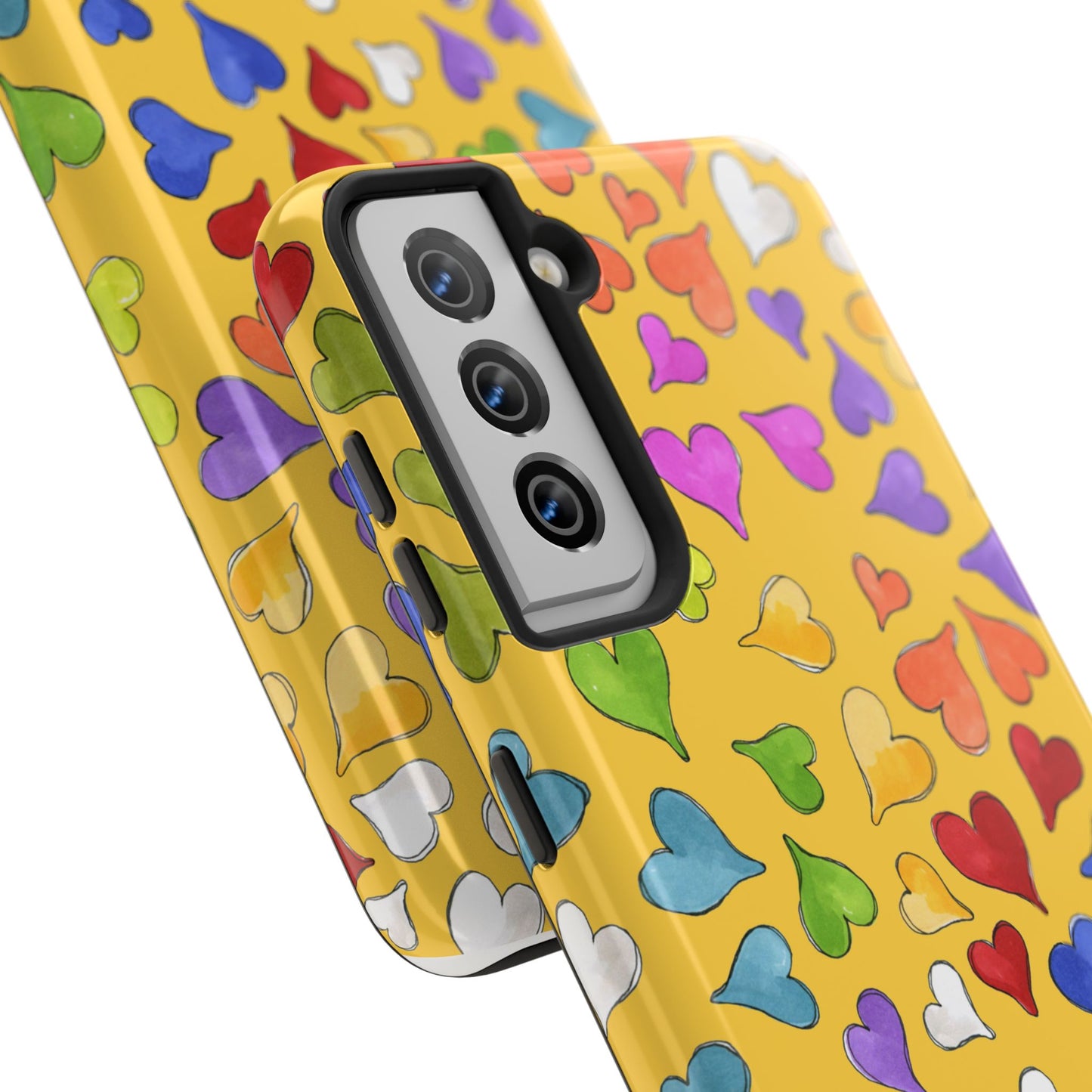 Happy Hearts Yellow Phone Case