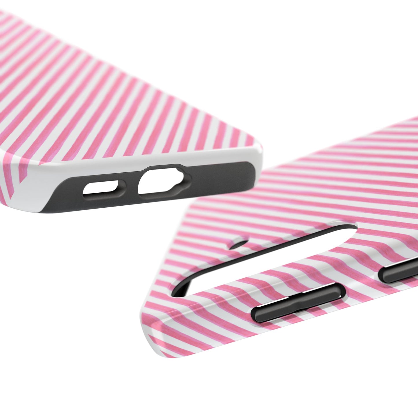 Bias Stripe Pink / White Phone Case