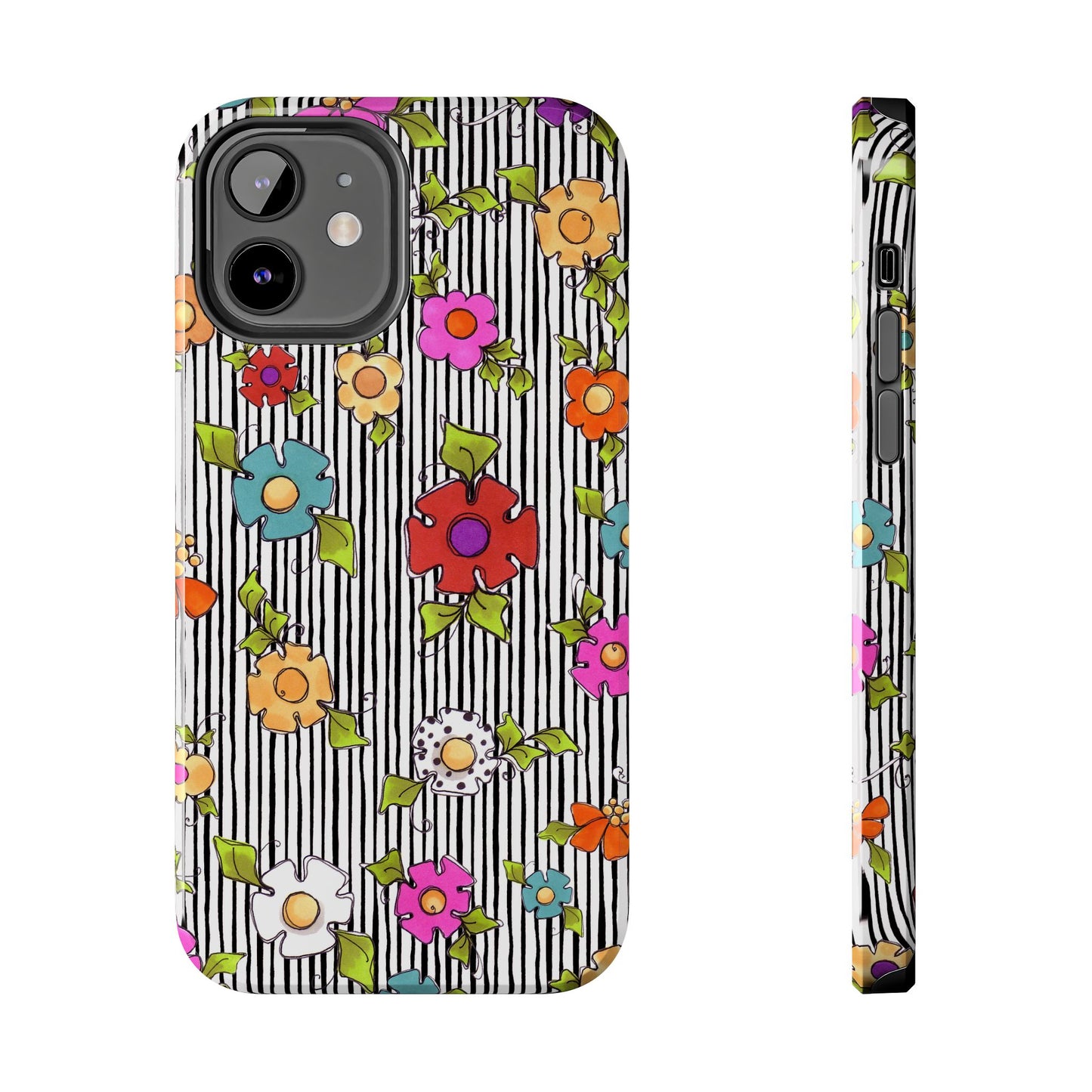 Dog Blooms White / Black Phone Case
