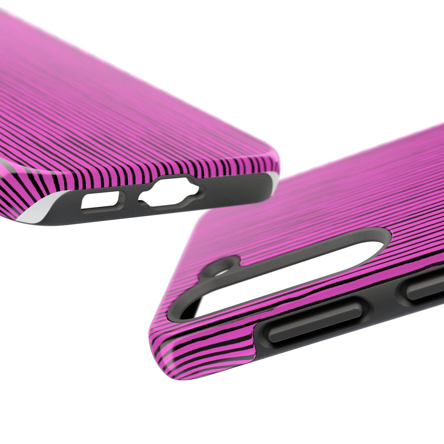 Quirky Pin Stripe Pink / Black Phone Case