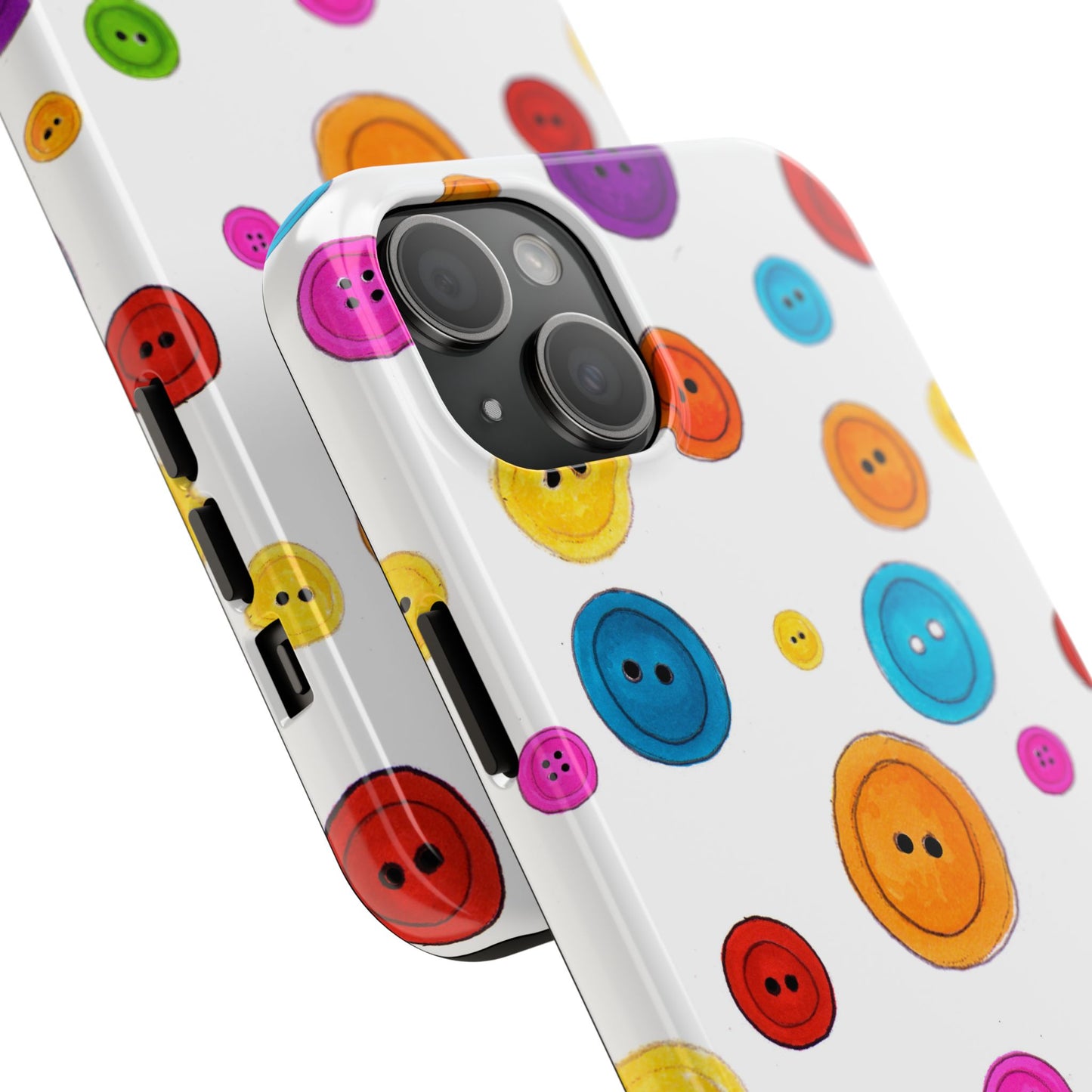 Button Dots White Phone Case
