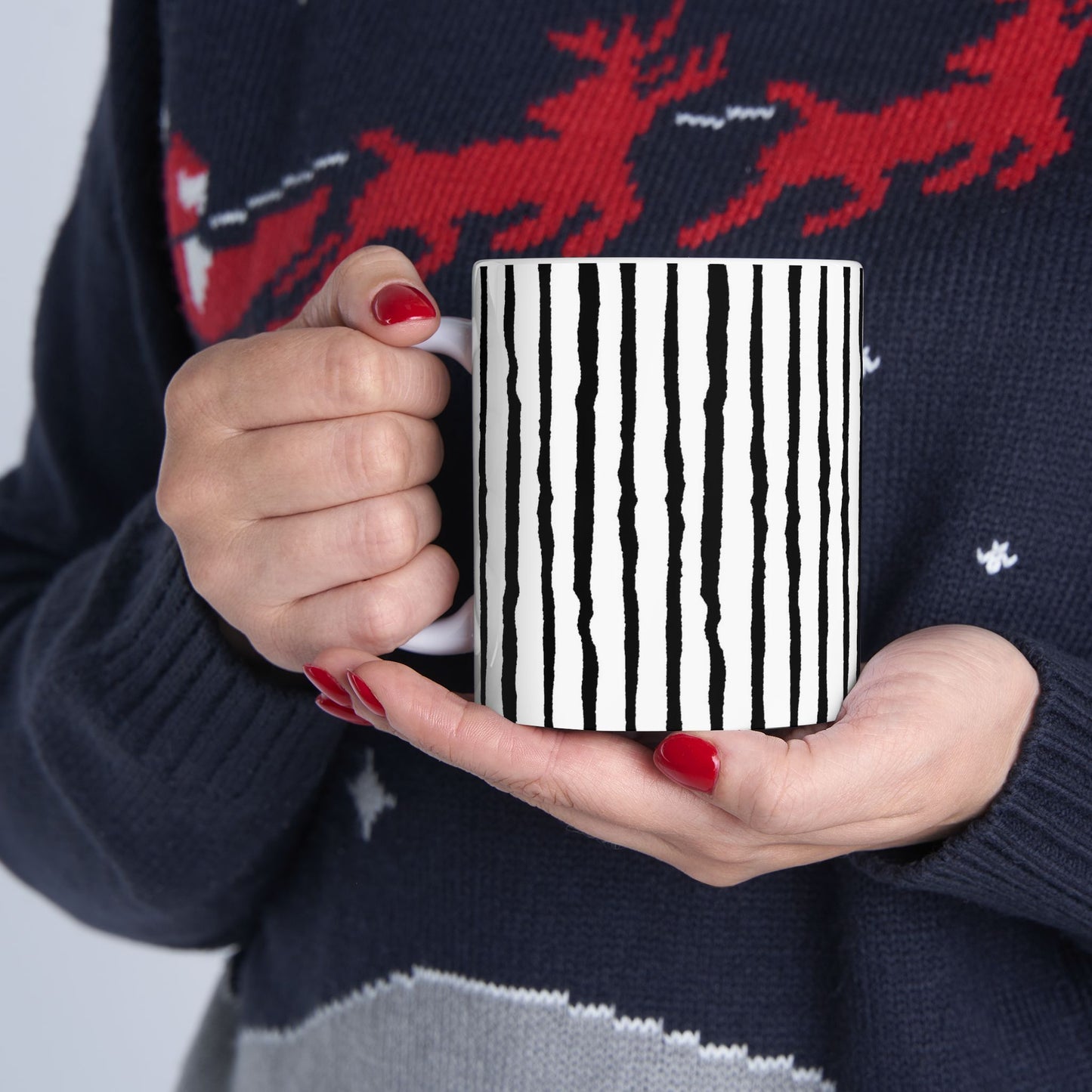 Sorta Stripe White / Black Cup