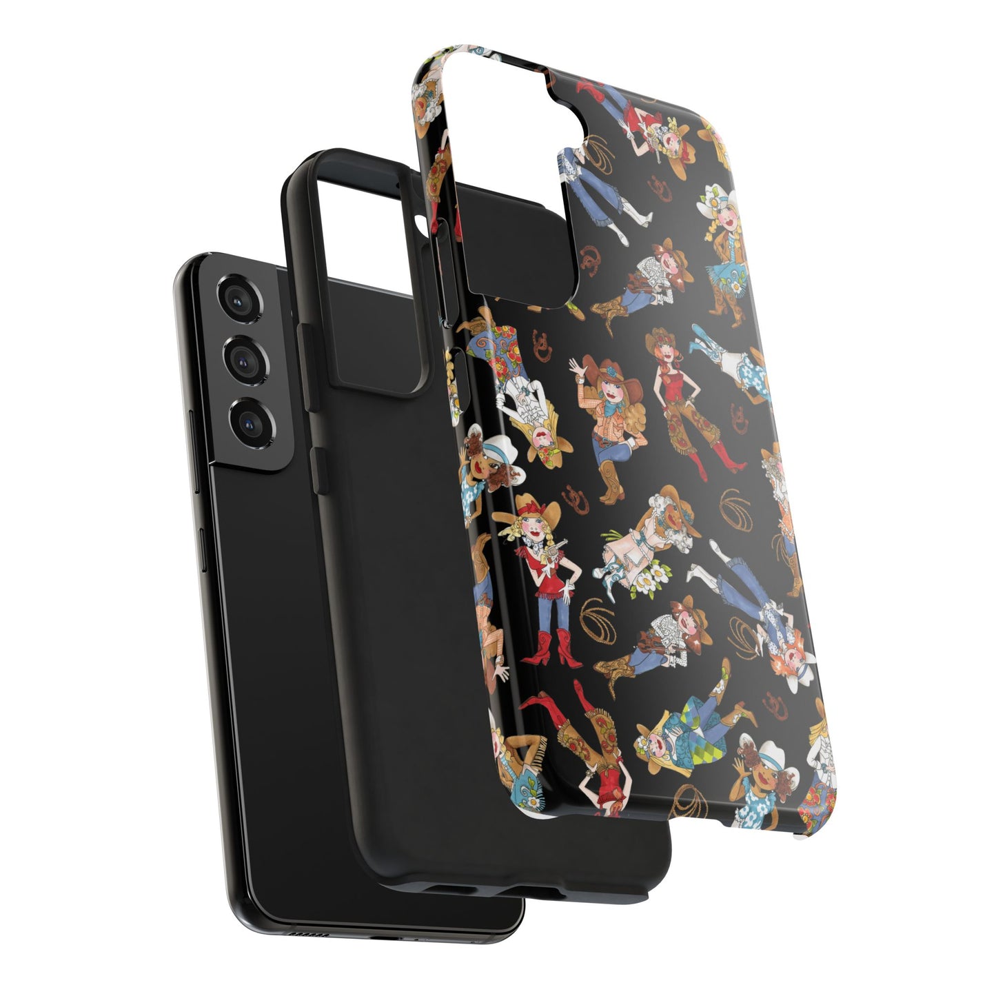 Tossed Cowgirls Black Phone Case