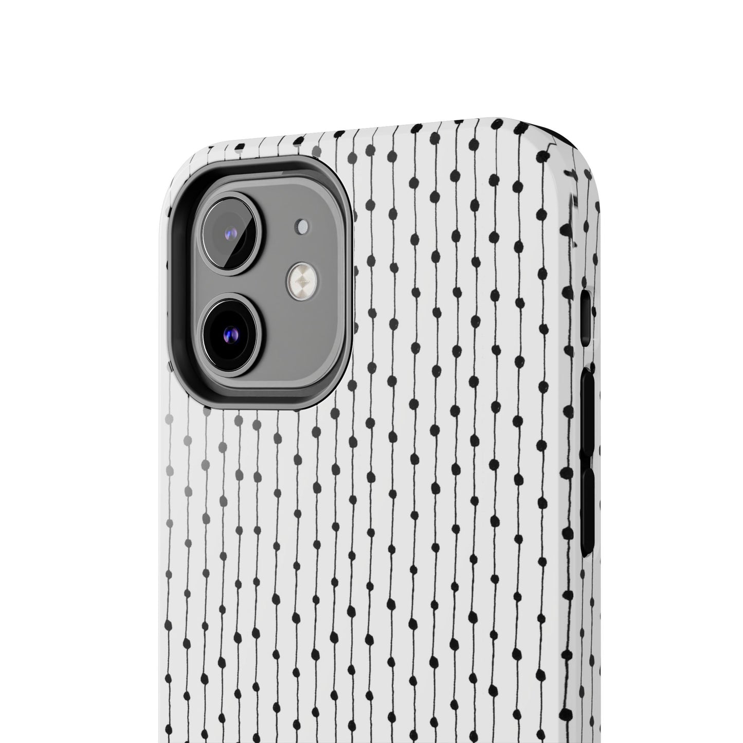 Pin Stripe White / Black Phone Case