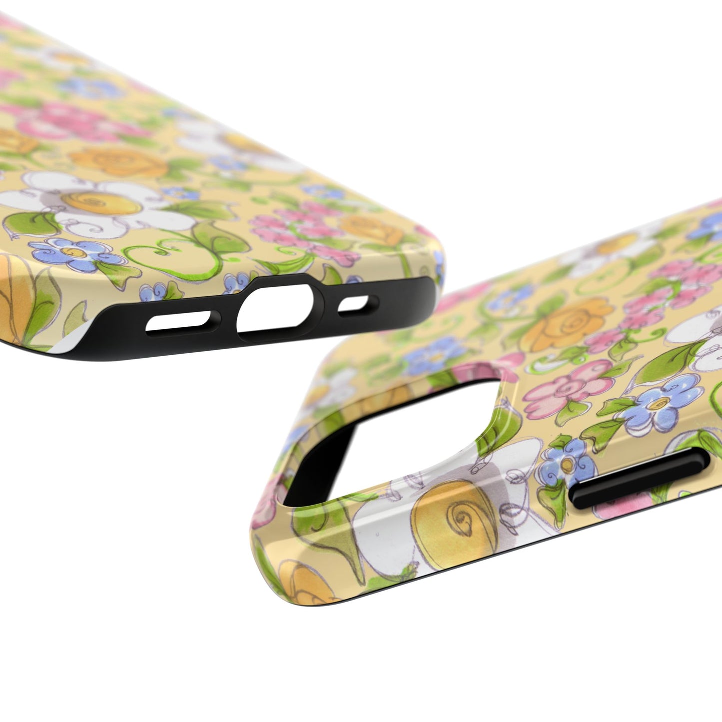 Flower Frolic Yellow Phone Case