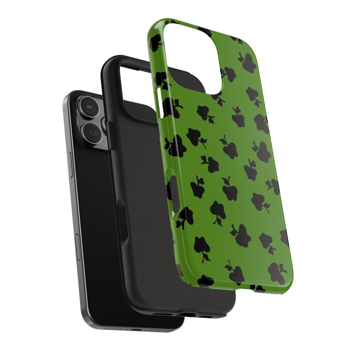 Happy Apples Green / Black Phone Case