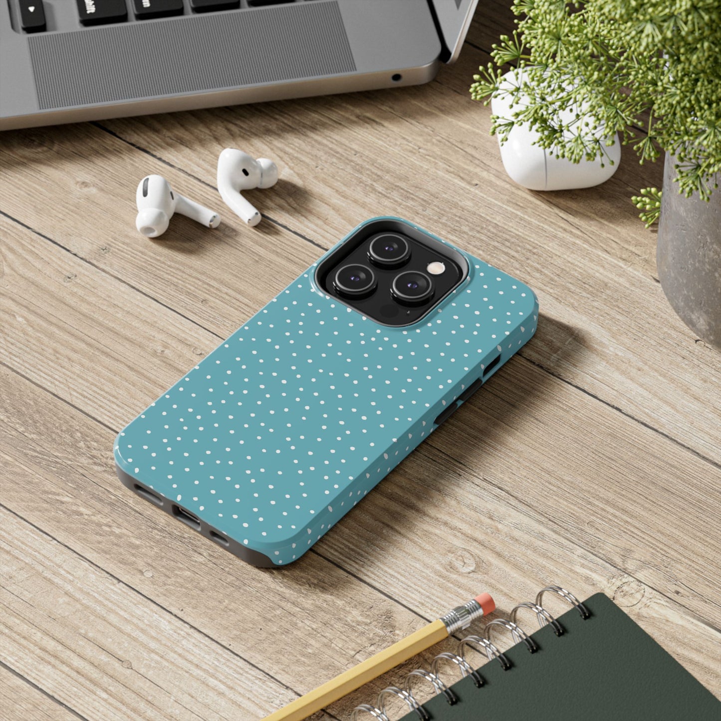 Dinky Dots Turquoise / White Phone Case