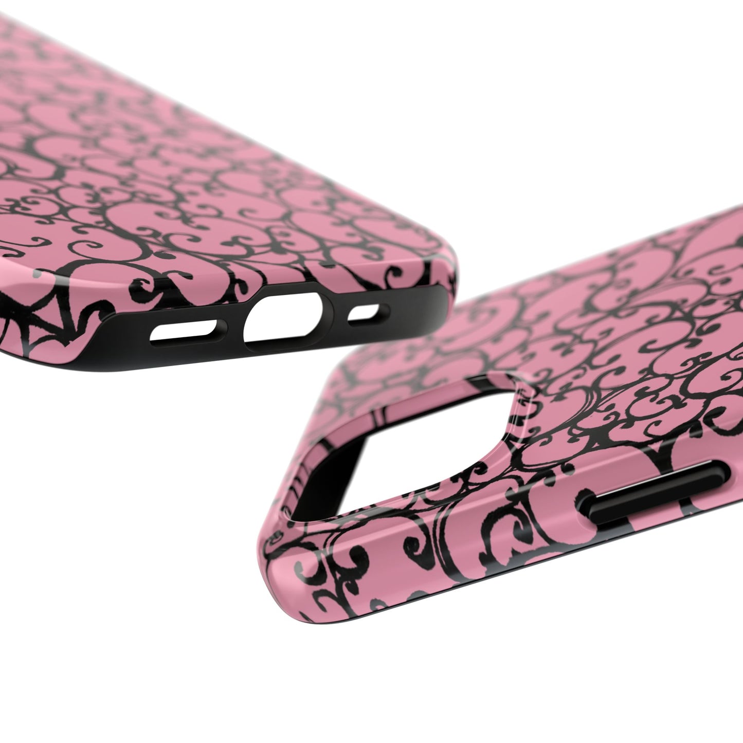 Scrollie Pink / Black Phone Case