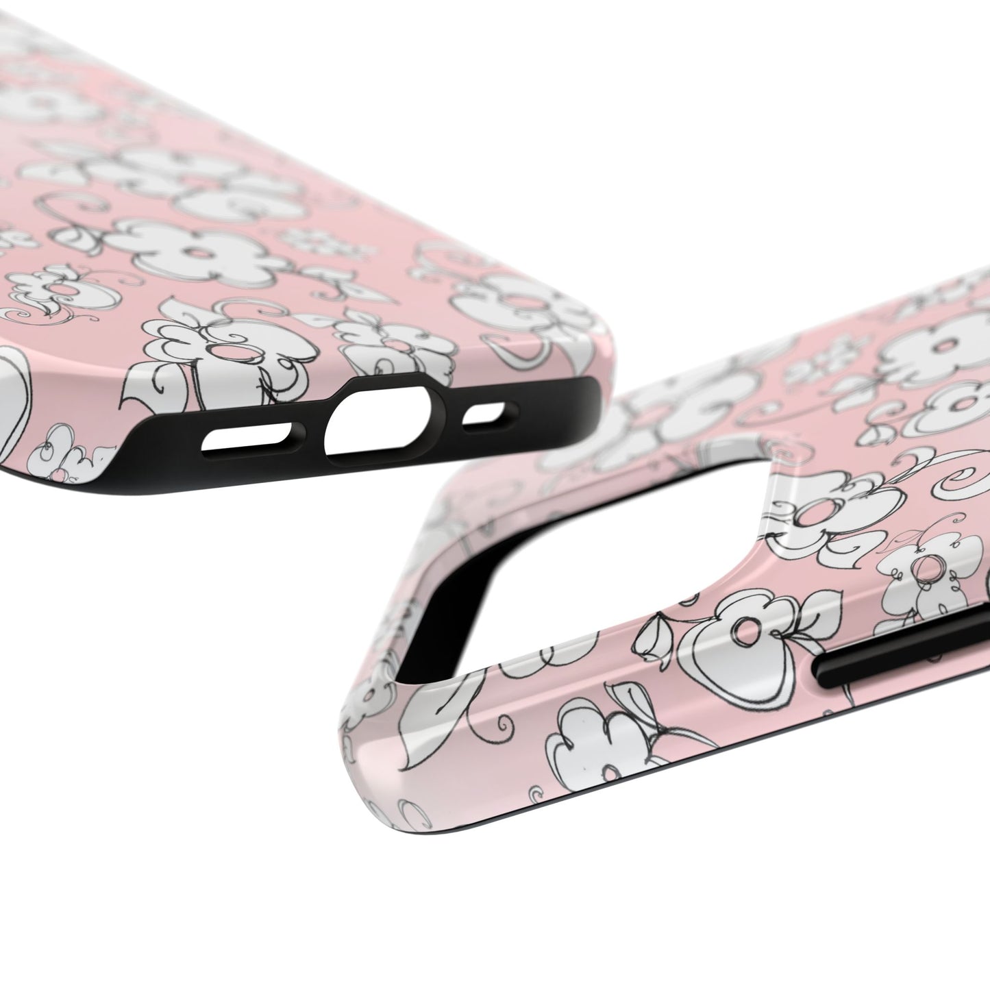 Lady Flowers Pink Sky Phone Case