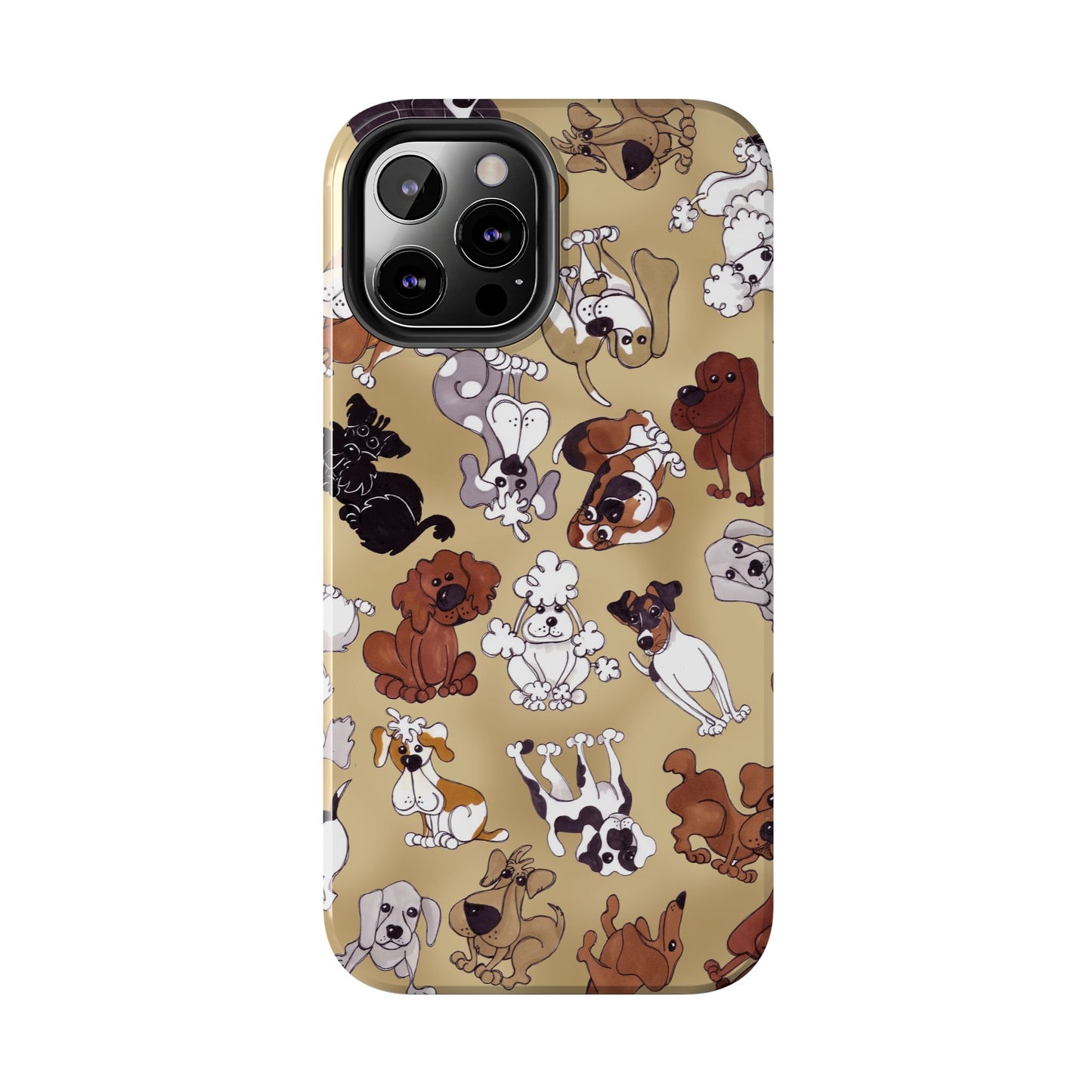 Tossed Doggies Tan Phone Case