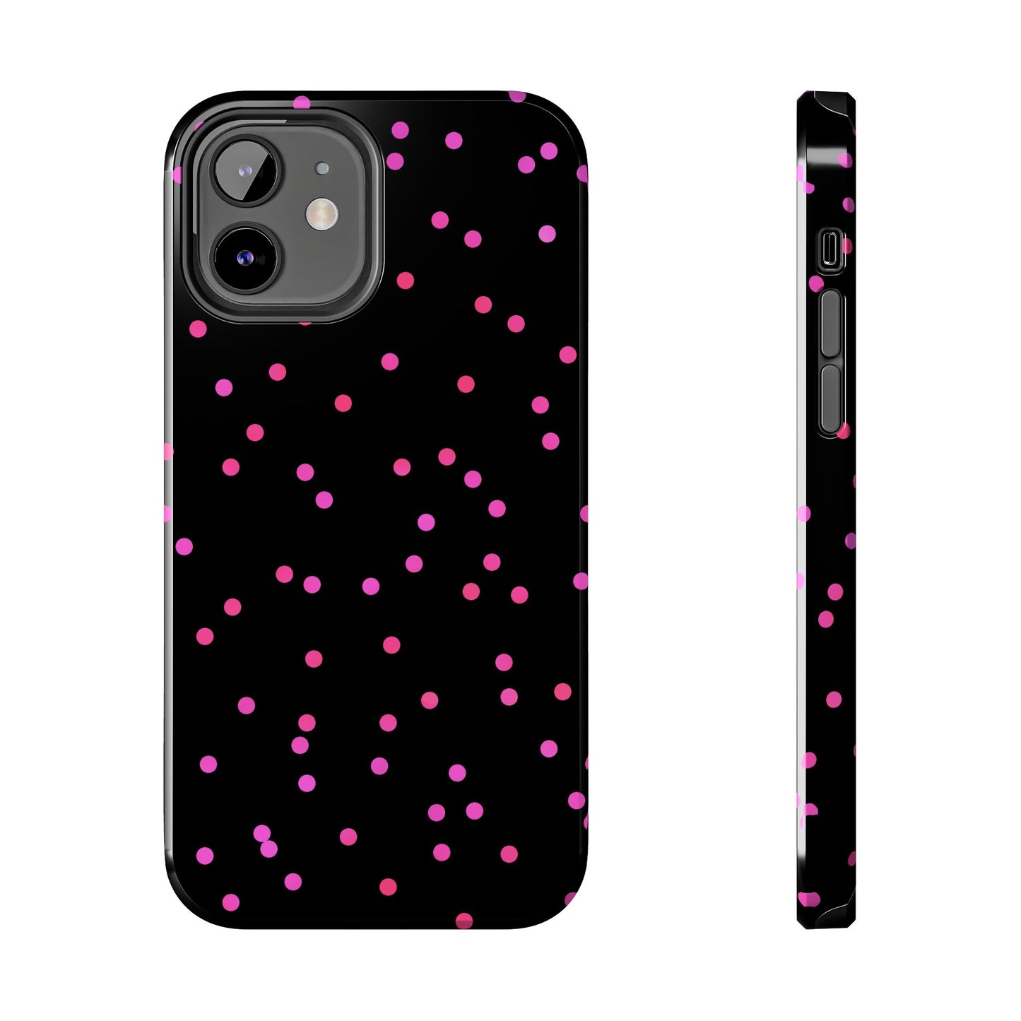 Space Dots Black / Cerise Phone Case