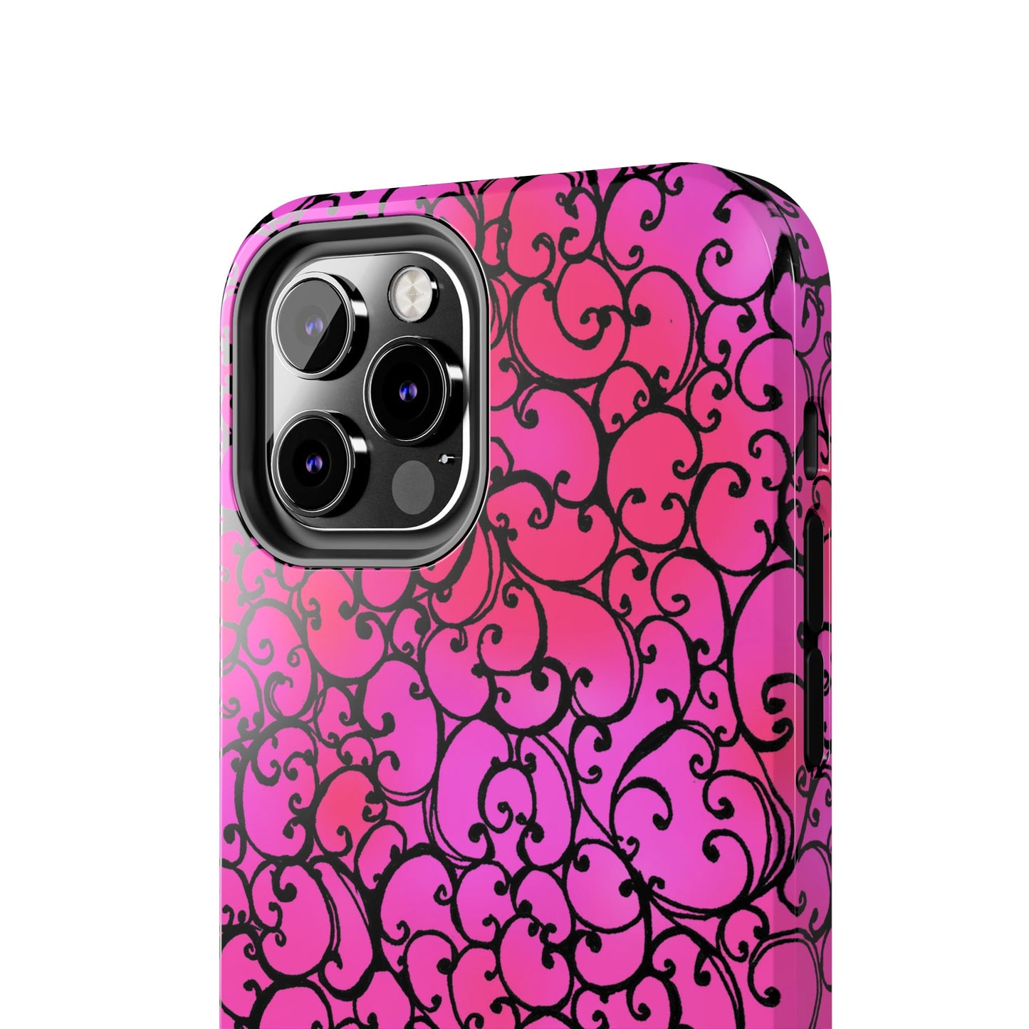 Scrollie Cerise / Black Phone Case