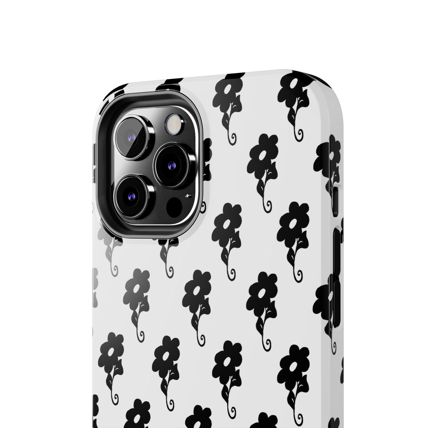 Flowers White / Black Phone Case