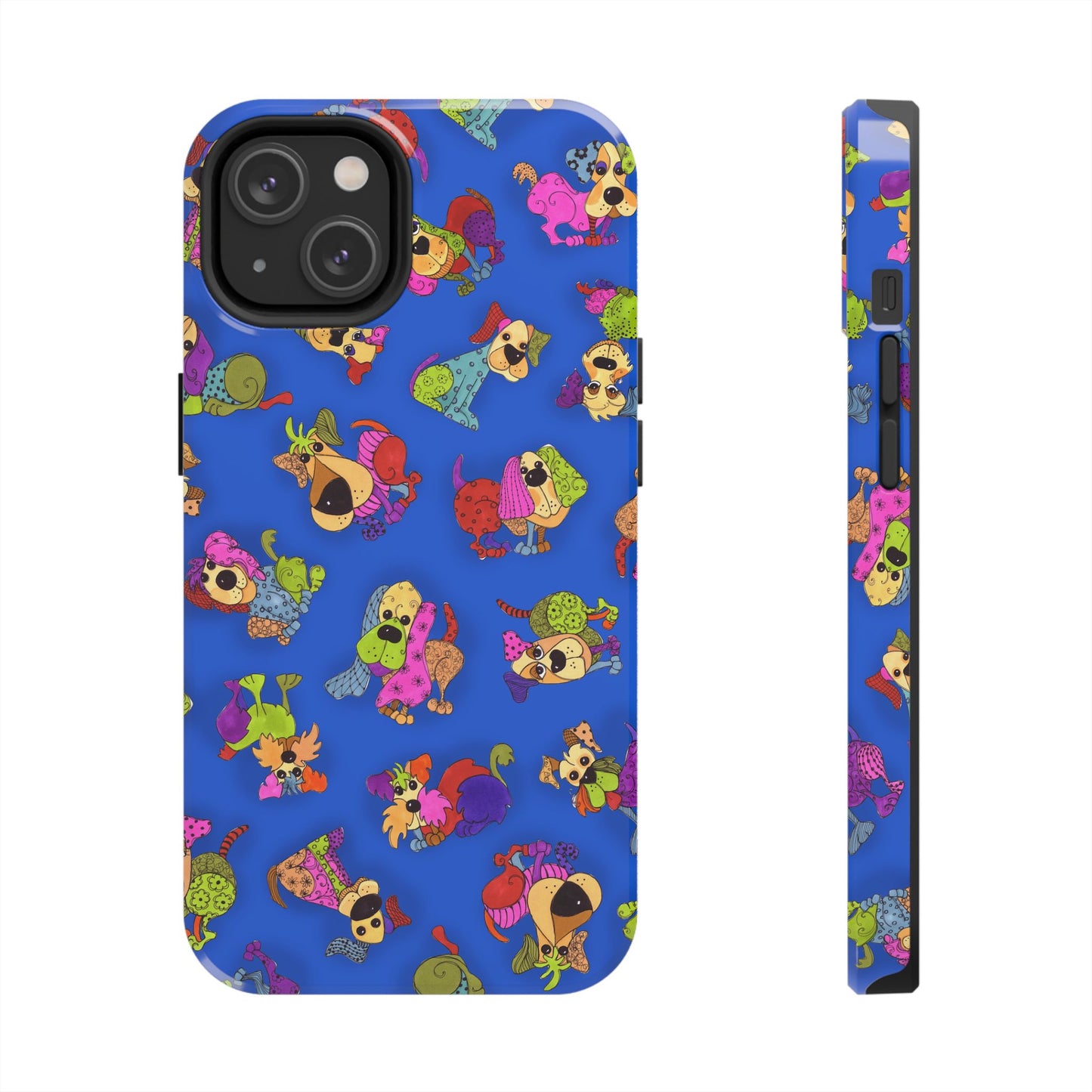 Tossed Happy Dogs Blue Phone Case